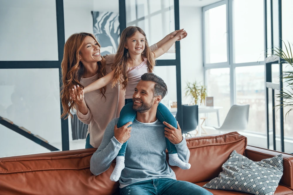 Family smiling together